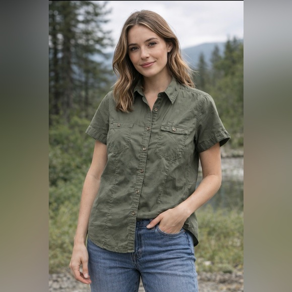Sonoma Tops - Sonoma Olive Green Casual Button Down Shirt XL